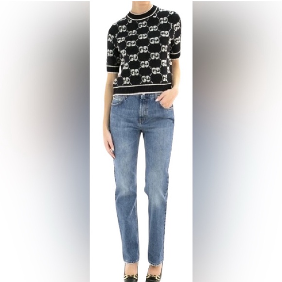 Gucci Monogram Black and White Crewneck Sweater - Picture 4 of 4